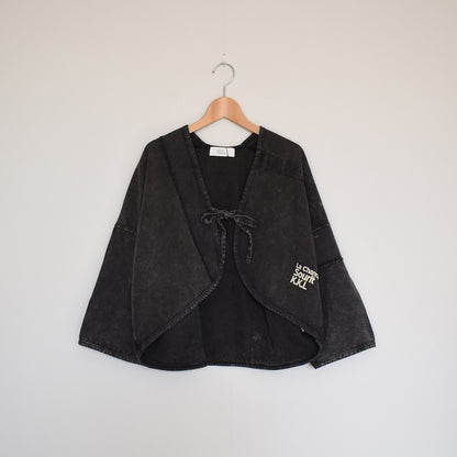 【KAKELA＆TRANQUIL】異素材組み合わせボレロ