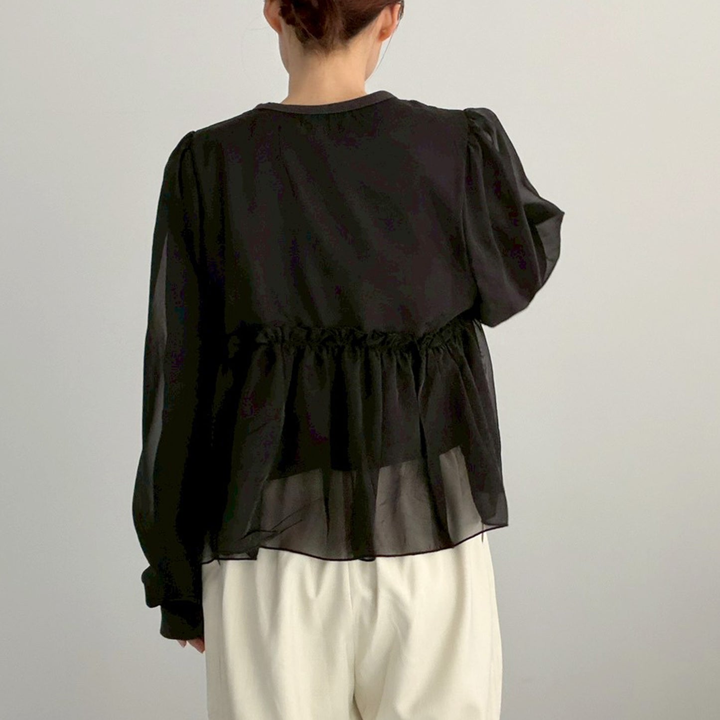 【gleam】フルボリュームオーガンジー重ねプルオーバー