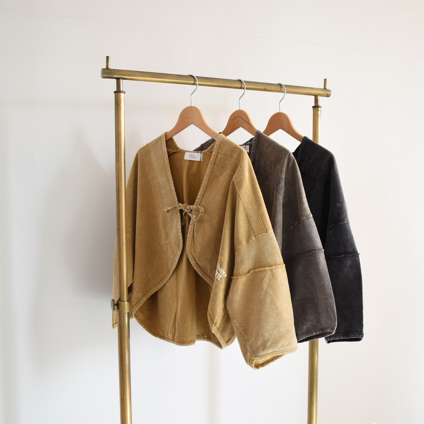 【KAKELA＆TRANQUIL】異素材組み合わせボレロ