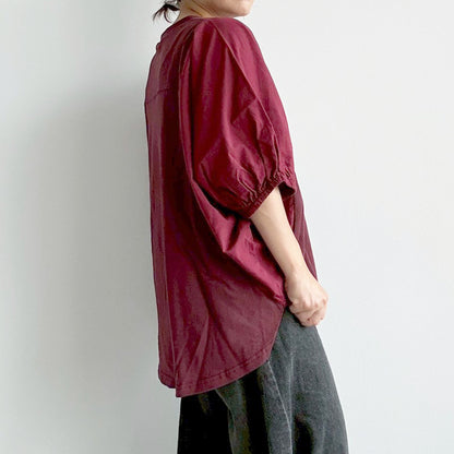 【en haut】ナンバリングロゴ袖ボリュームドルマンTシャツ