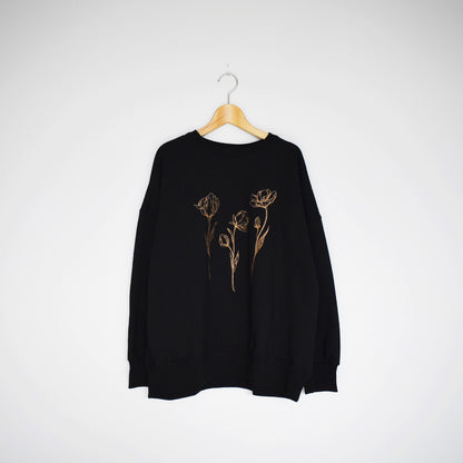 【gleam】線画フラワー刺繍BIGプルオーバー
