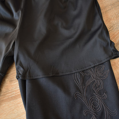 【gleam】脇花刺繍ワイドパンツ