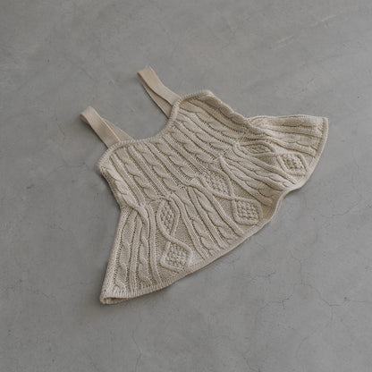 gleam ケーブル編みギャザービスチェ