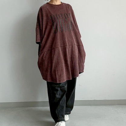 【en haut】天竺編みパウダーBOISEプリントチュニックTシャツ