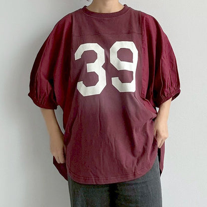 【en haut】ナンバリングロゴ袖ボリュームドルマンTシャツ