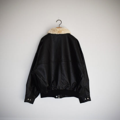 【Fun Fashion Future】ティぺット付きレザ―ブルゾン
