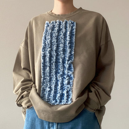 【KAKELA＆TRANQUIL】デニムフリル加工クルー