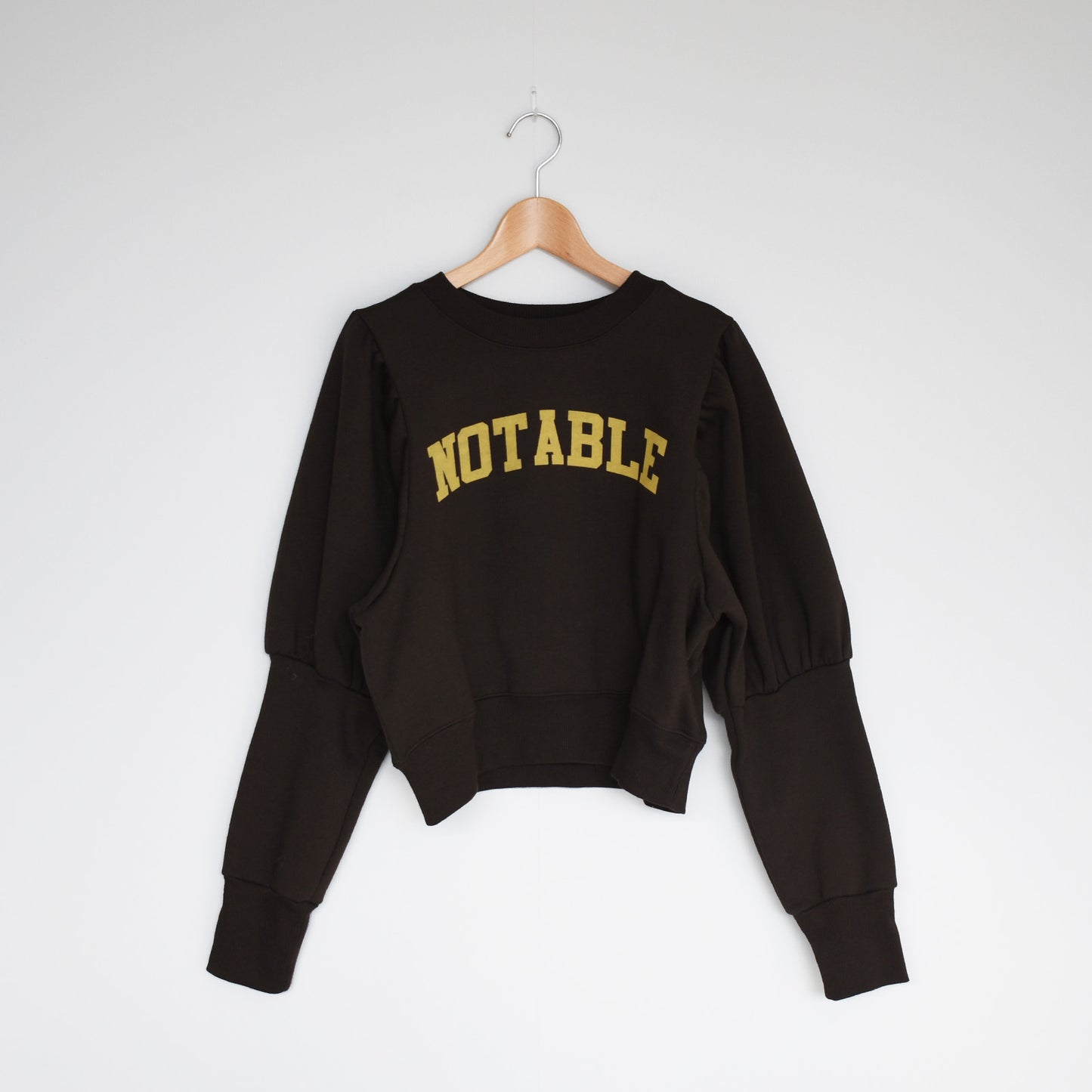 【gleam】裏起毛ロゴプリントパフ袖プルオーバー