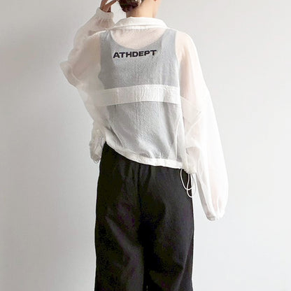 【en haut】シアーリップストップブルゾン