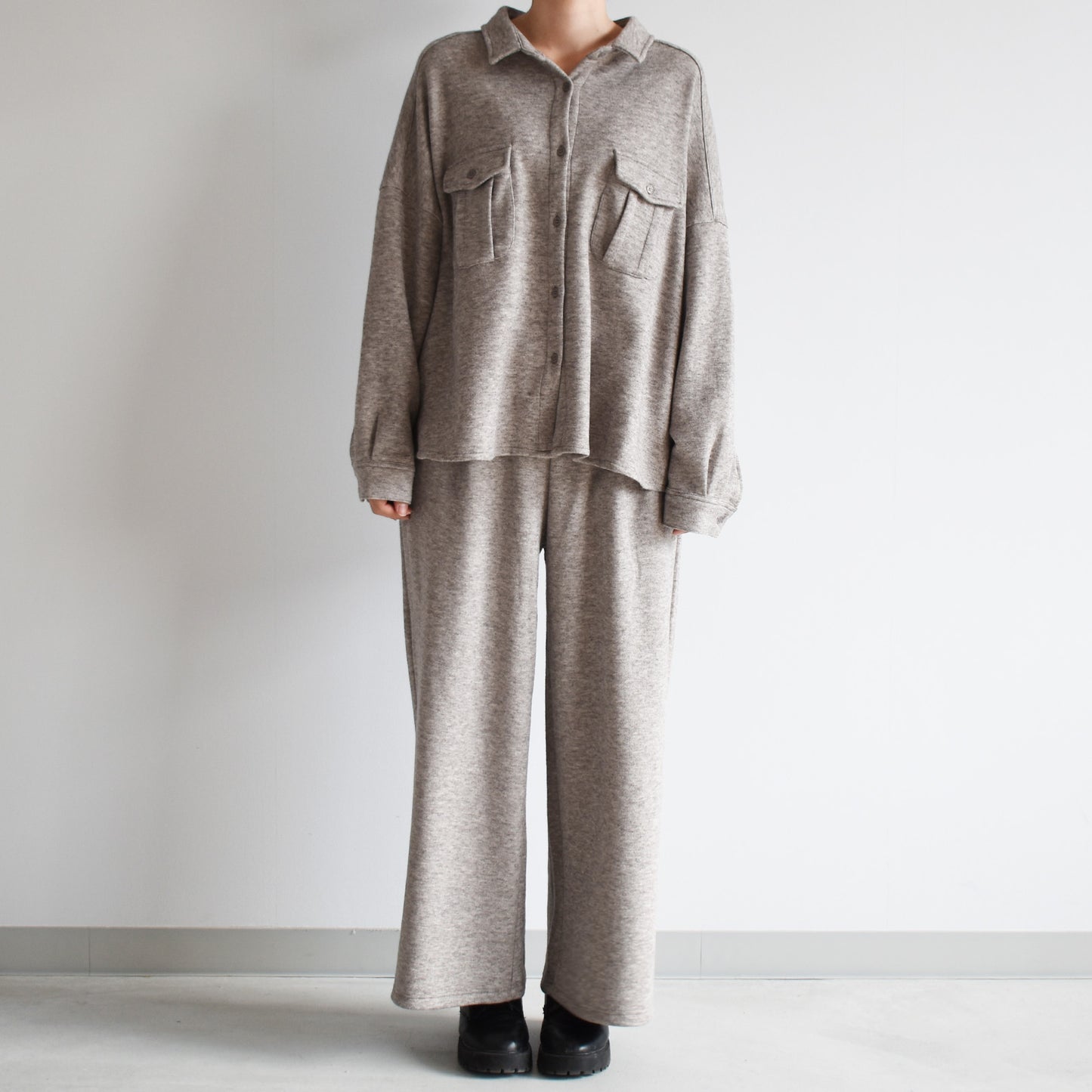 【Lupilien】ダブルフェイスシャツ