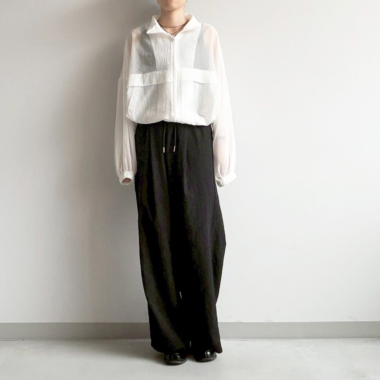 【en haut】シアーリップストップブルゾン