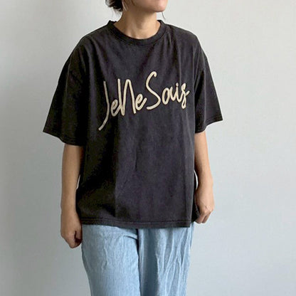 【KAKELA＆TRANQUIL】刺繍ロゴクルーT