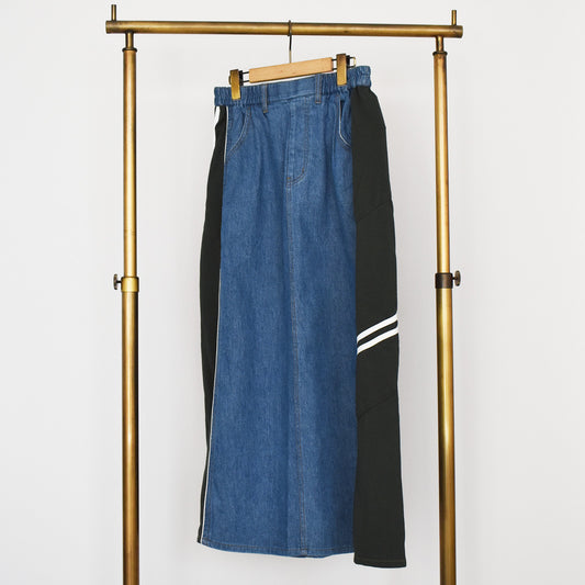 【mililopiulu】ジャージMIXデニムスカート