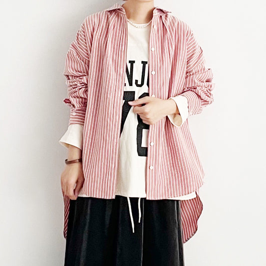 【organic】後タックデザインチュニックシャツ