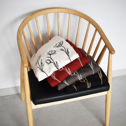 【gleam】線画フラワー刺繍BIGプルオーバー