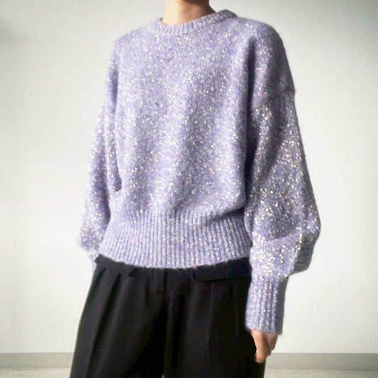 【gleam】テープMIXヤーンルーズプルオーバー