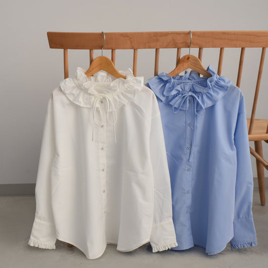 【gleam】ラッフルフリルカラーシャツ