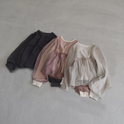 【gleam】フルボリュームオーガンジー重ねプルオーバー