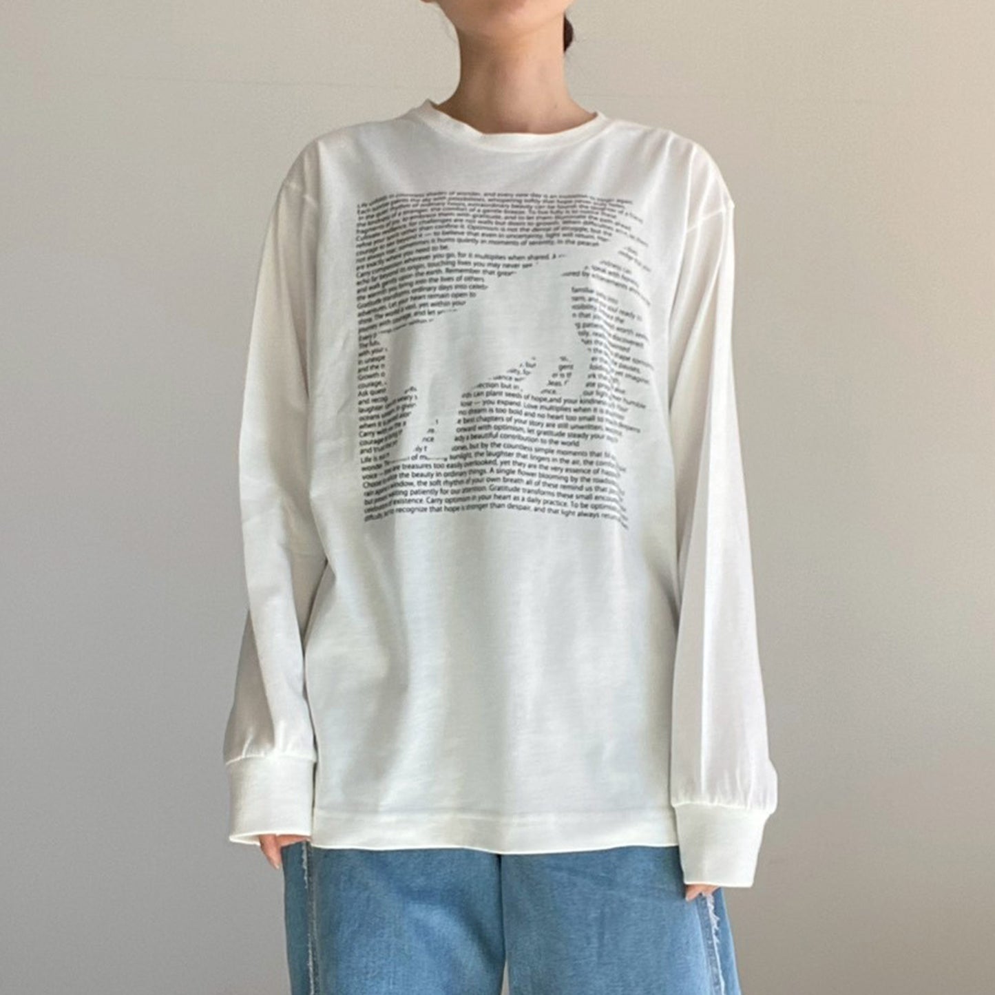 【gleam】天竺ロゴ＆キャットプリントロンT