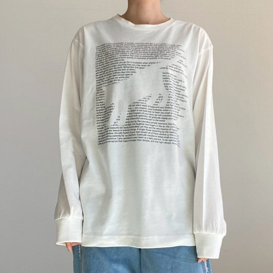 【gleam】天竺ロゴ＆キャットプリントロンT