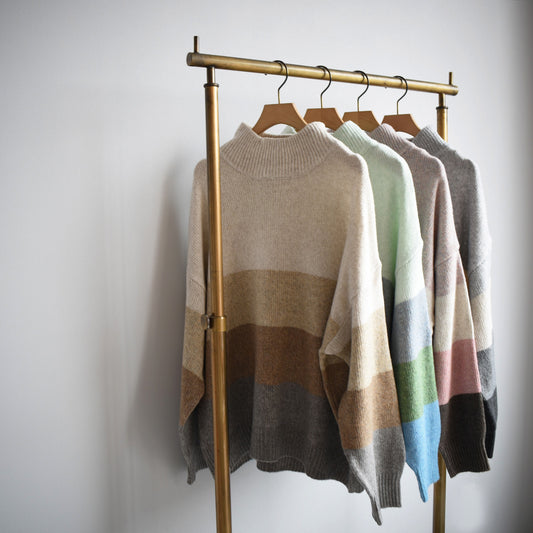 メランジボーダープルオーバー