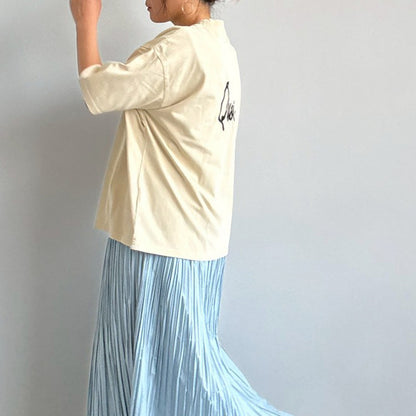 【KAKELA＆TRANQUIL】刺繍ロゴクルーT
