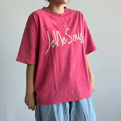 【KAKELA＆TRANQUIL】刺繍ロゴクルーT