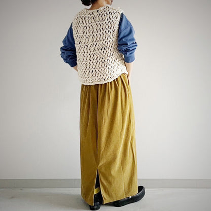 BLUCIELO カットコーデュロイベイカースカート