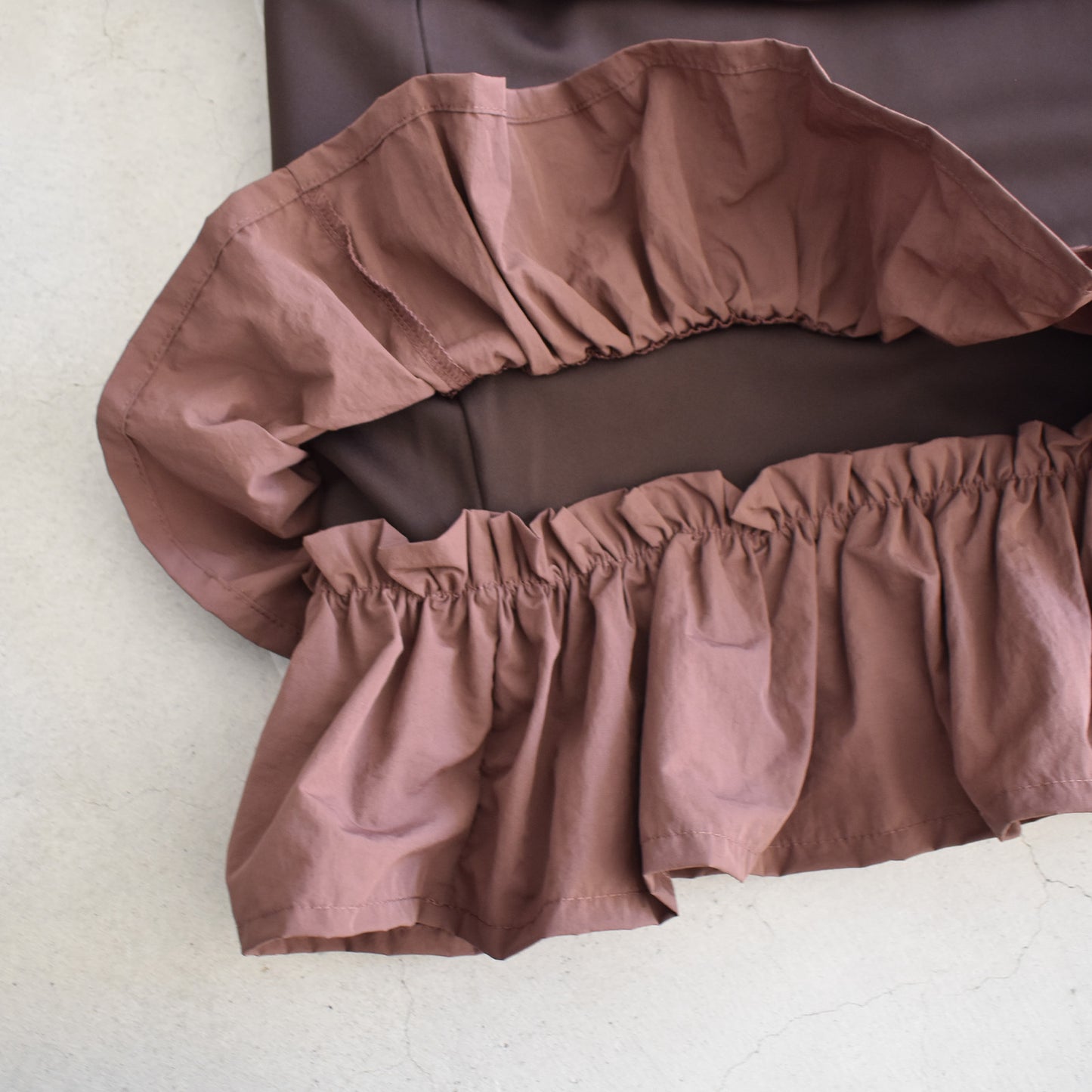 gleam 異素材ティアードフリルヘムスカート