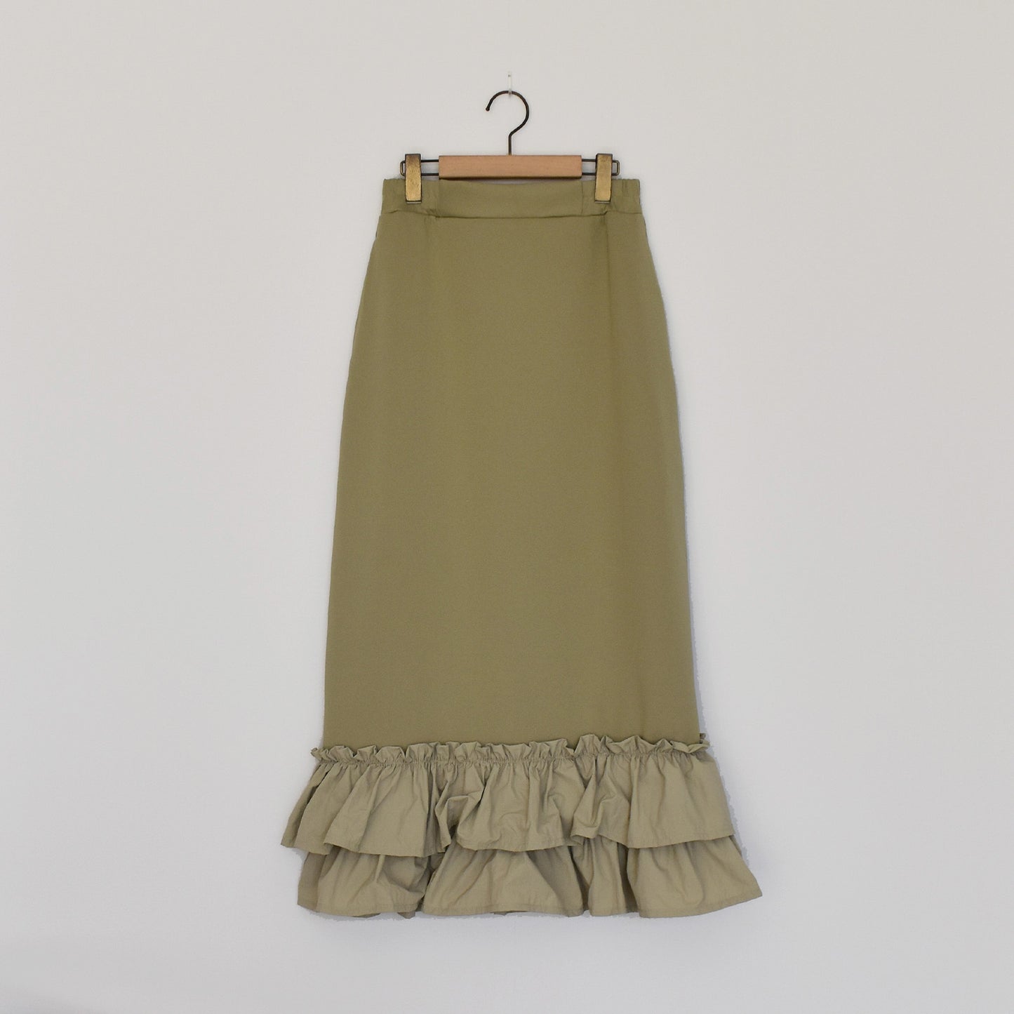 gleam 異素材ティアードフリルヘムスカート