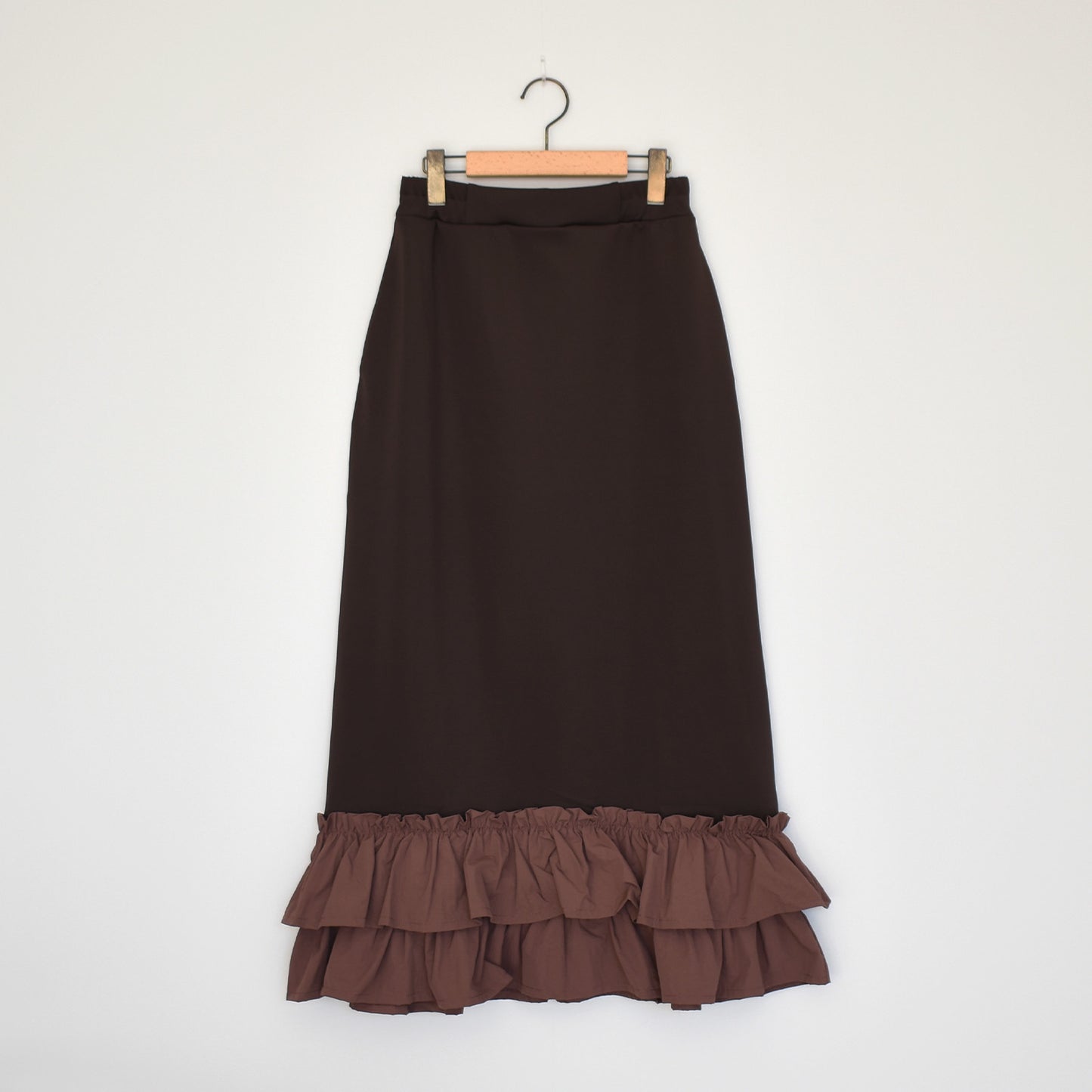 gleam 異素材ティアードフリルヘムスカート