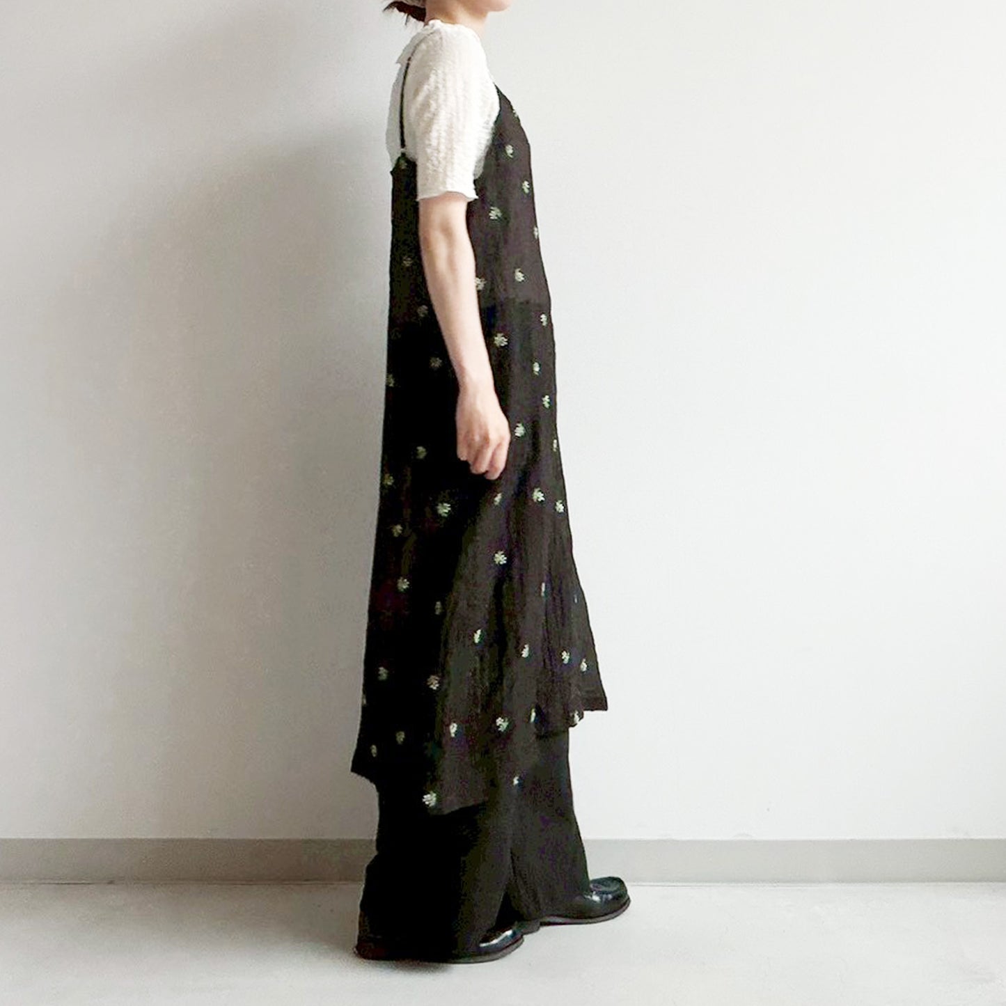 【gleam】シアー小花刺繍キャミワンピース