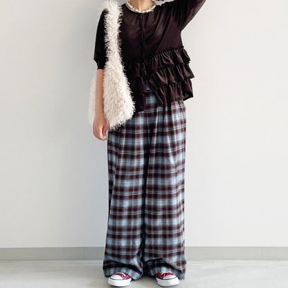 【tee-up】タックワイドパンツ