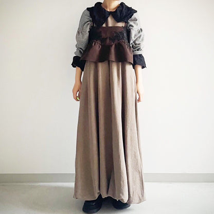 【gleam】フラワーレース付きビスチェ