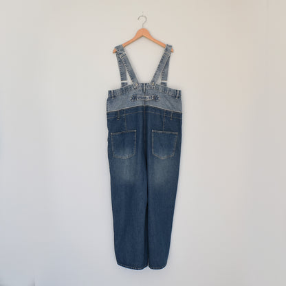 【mililopiulu】Wウェストデニムロングサロペット