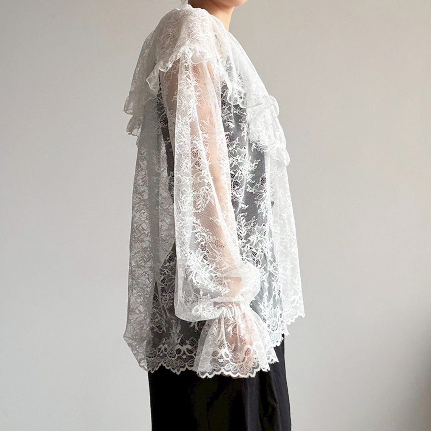 【en haut】レースブラウス