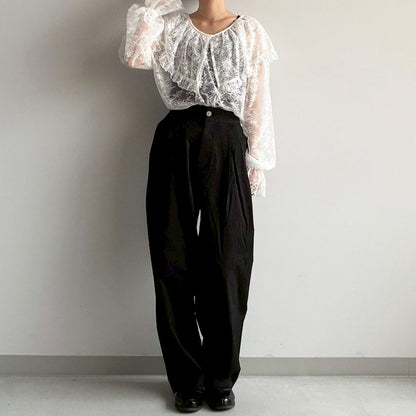 【en haut】レースブラウス