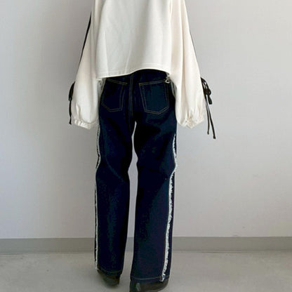 【Fun Fashion Future】サイドフリンジワイドパンツ