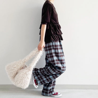 【tee-up】タックワイドパンツ