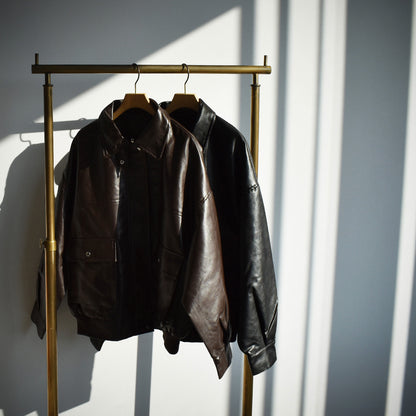 【Fun Fashion Future】ティぺット付きレザ―ブルゾン