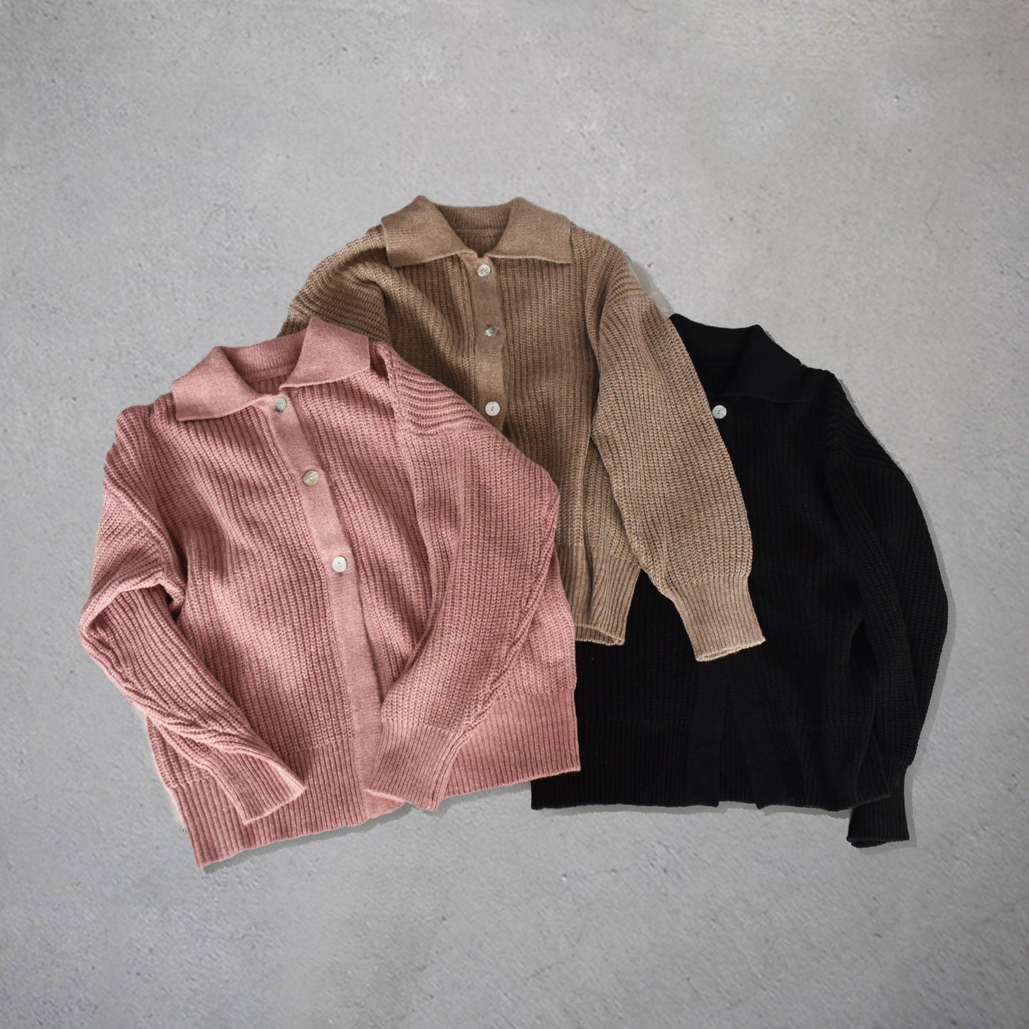 【gleam】衿付きルーズカーデ