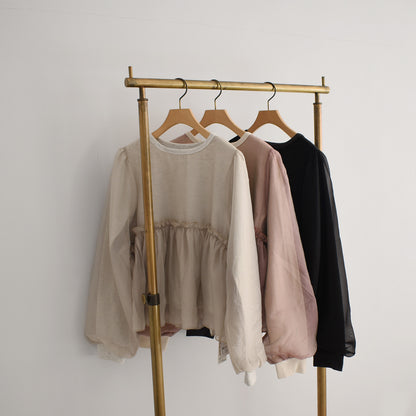 【gleam】フルボリュームオーガンジー重ねプルオーバー