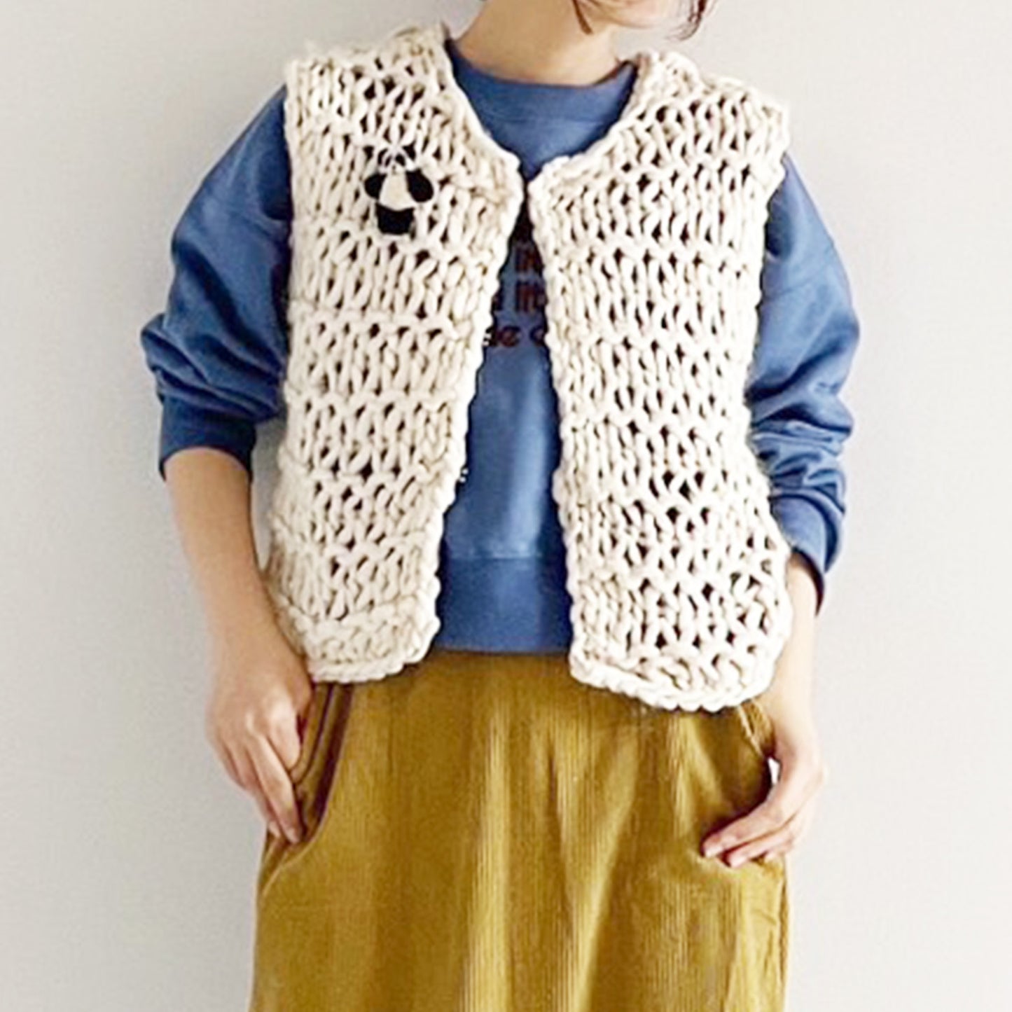 【gleam】ハンドニットベスト