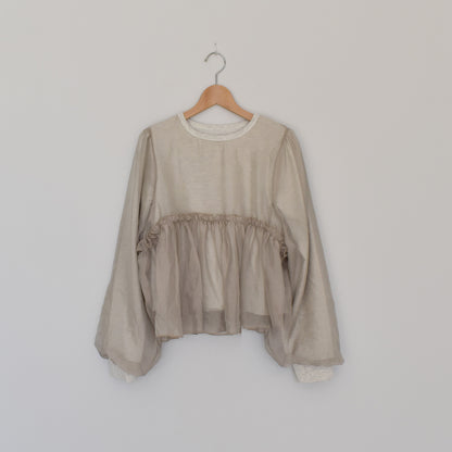 【gleam】フルボリュームオーガンジー重ねプルオーバー