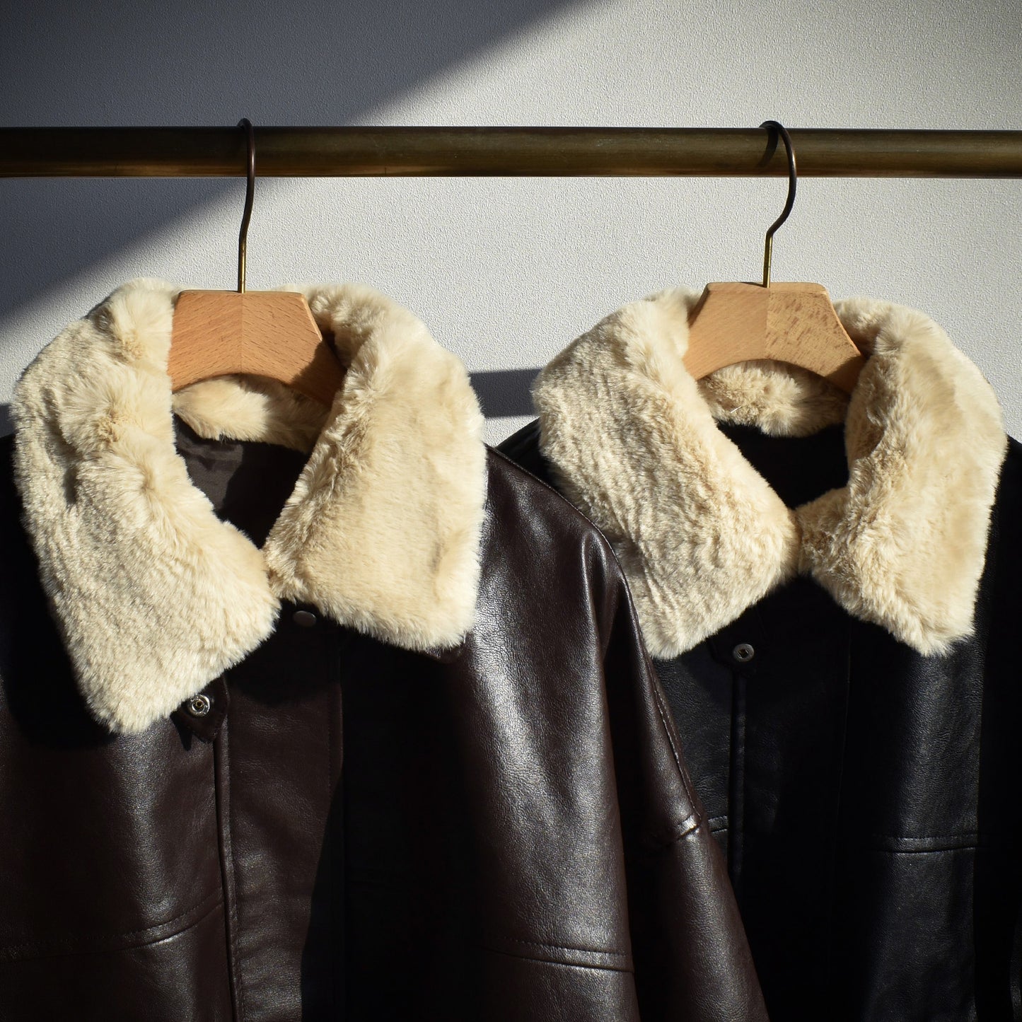 【Fun Fashion Future】ティぺット付きレザ―ブルゾン