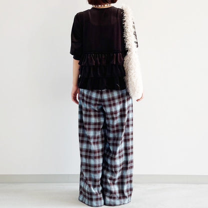 【tee-up】タックワイドパンツ