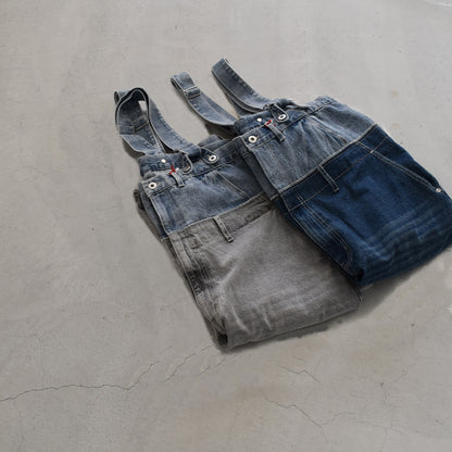 【mililopiulu】Wウェストデニムロングサロペット