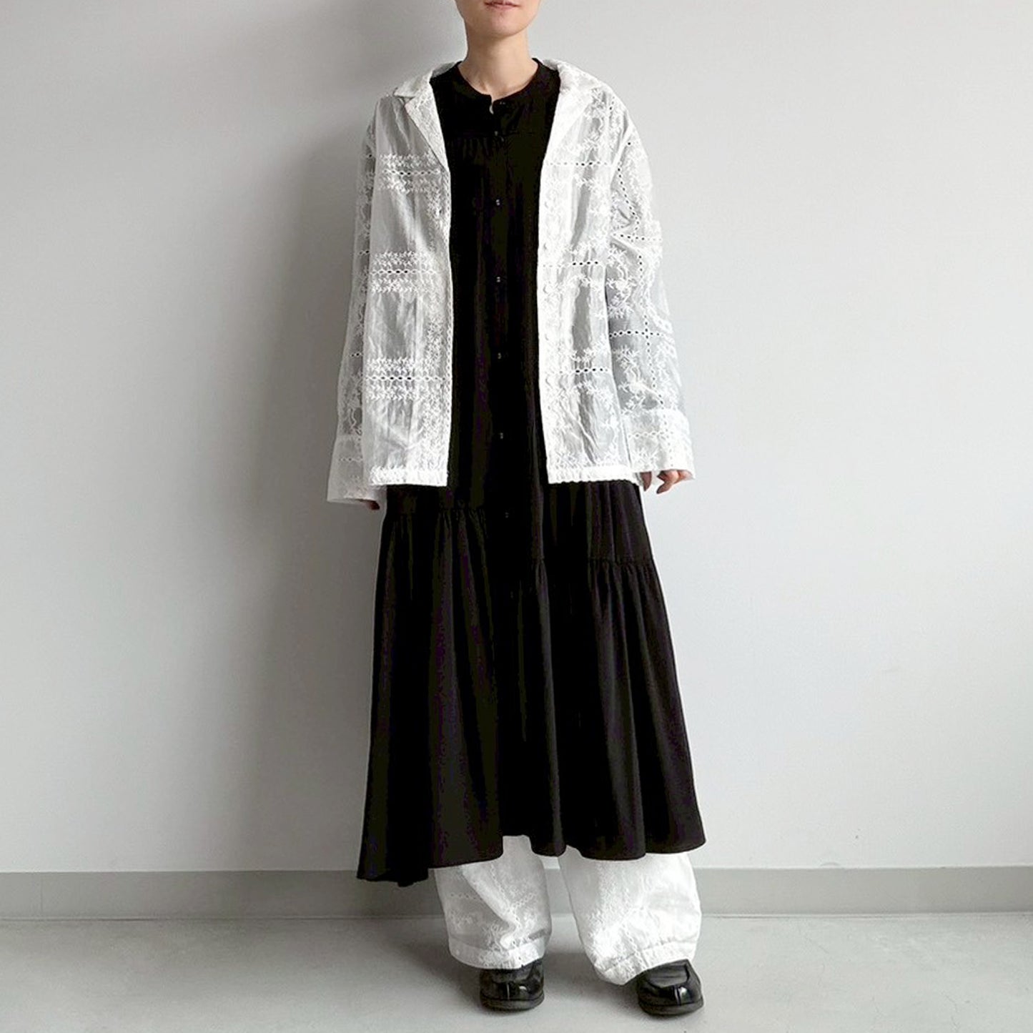 【gleam】パッチワーク風総刺繍シャツジャケット