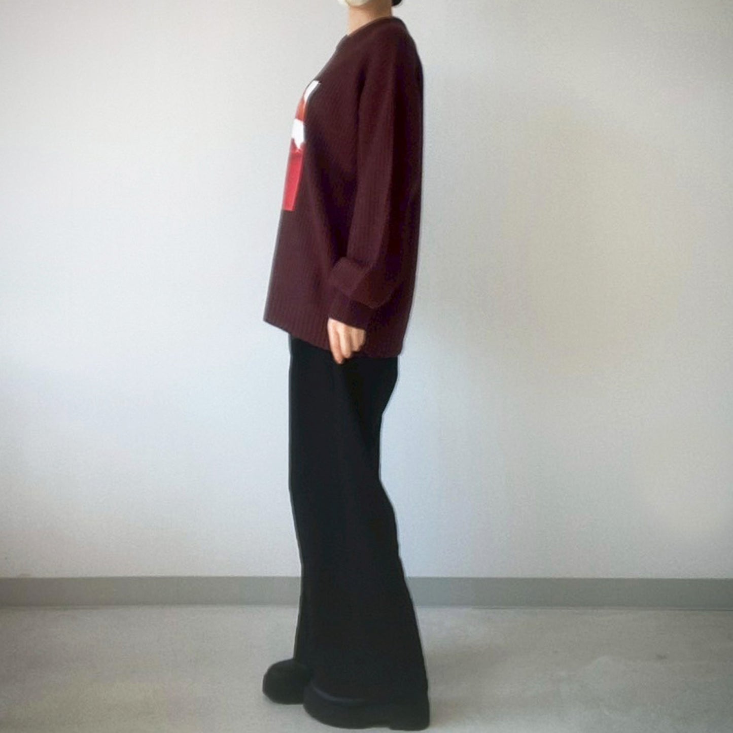 【gleam】畦編みテクスチャープリントBIGプルオーバー