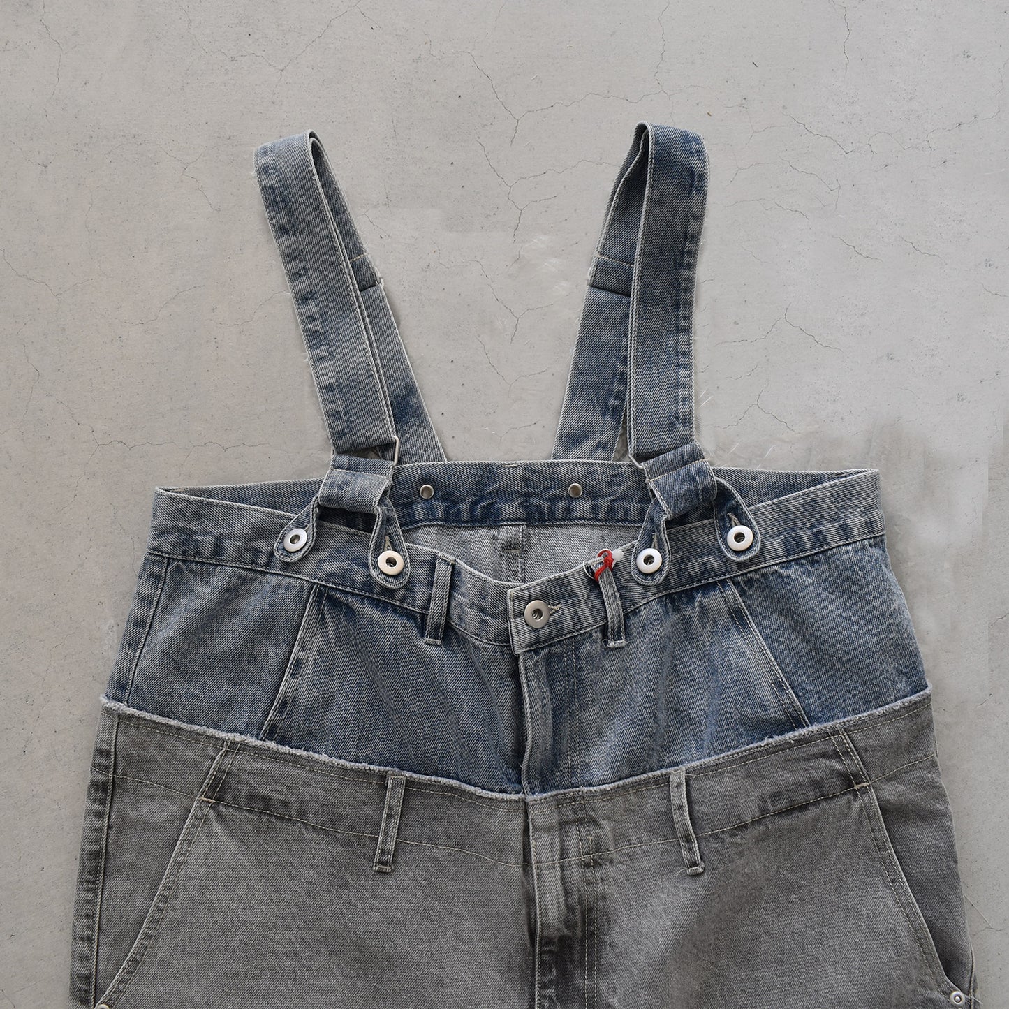 【mililopiulu】Wウェストデニムロングサロペット